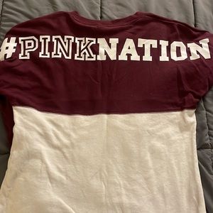 Pink oversized long sleeve shirt